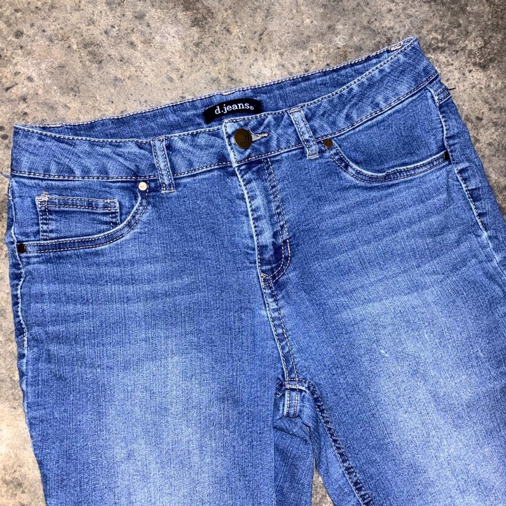 D. Jeans Skinny Womens 8 Blue Denim Stretch Mid Rise Medium Wash Slim Fit Casual - Picture 5 of 14